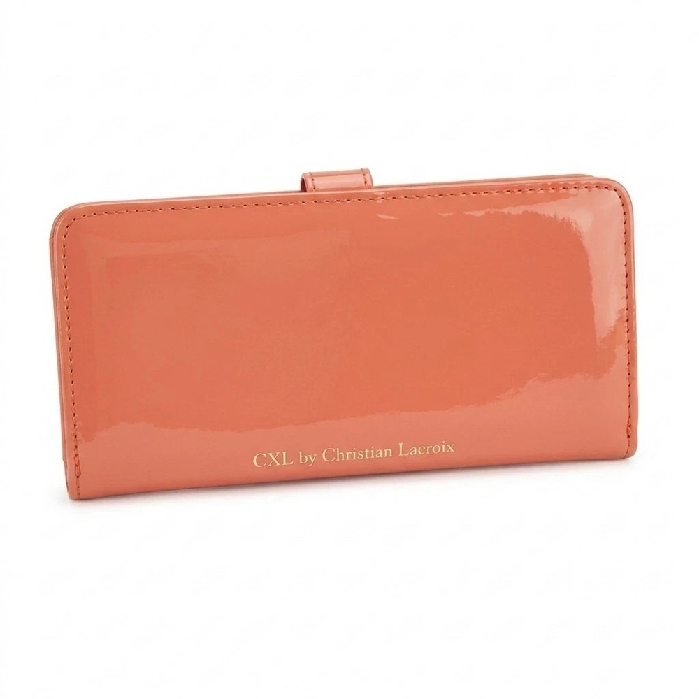 NWT CXL by Christian Lacroix Metro Patent Bifold Wallet – Tango - Picture 2 of 4